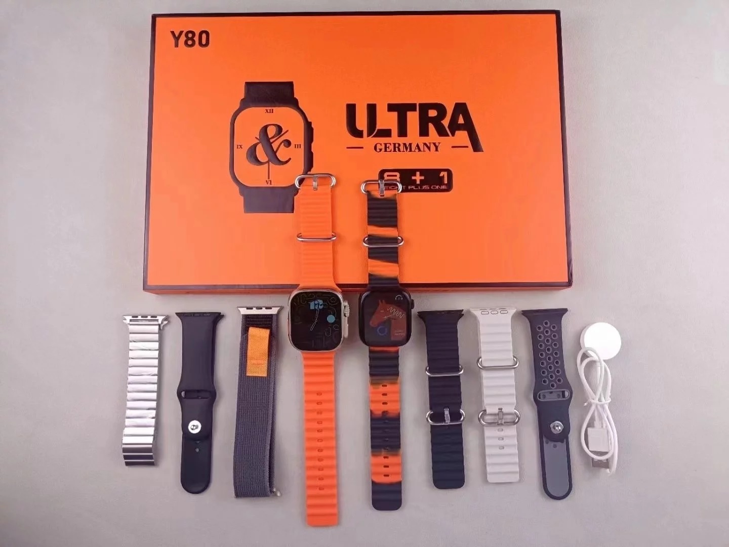 Y80 Ultra Smartwatch With 8 Strap- Y80 আল্ট্রা স্মার্টওয়াচ ৮টি স্ট্র্যাপ সহ