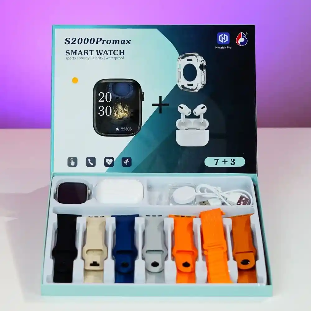S2000 Promax 10 in 1 Smart Watch Combo Pack